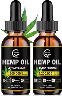 High Potency Hemp Oil (2-Pack) - Immune Support, Focus, Calm, Pure Extract